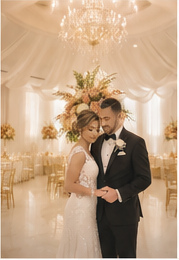 Couple at luxury ballroom
